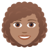 👩🏽‍🦱 woman: medium skin tone, curly hair display on JoyPixels